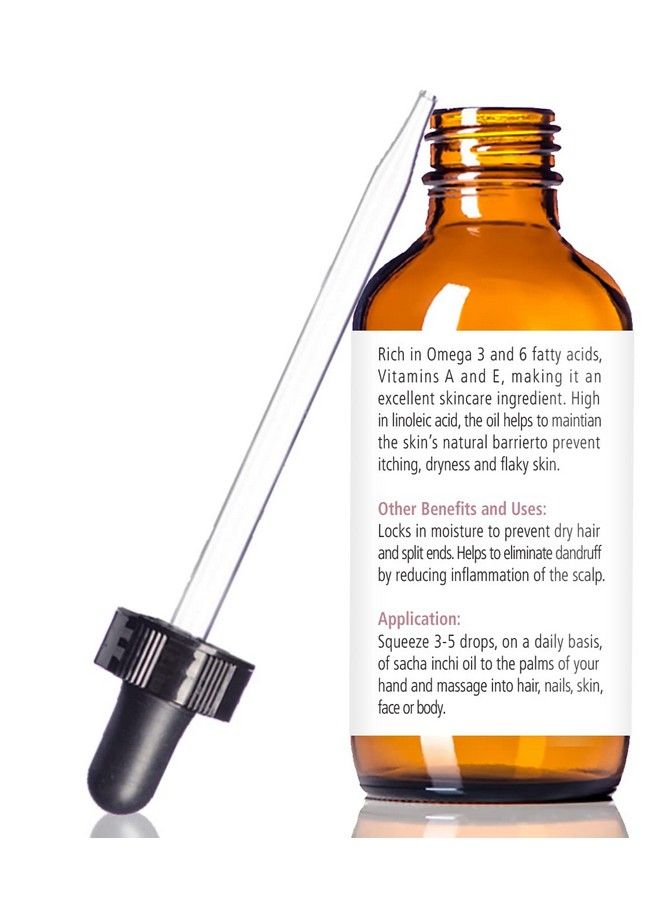 Renewalize Organic Sacha Inchi Seed Oil : 100% Pure All Natural Cold Pressed : Large 4 Oz Glass Bottle : Locks In Moisture For Face Body And Hair - Image 3
