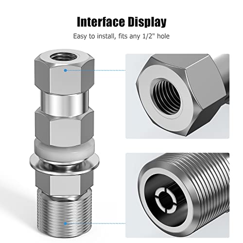 Ancable Heavy Duty CB Antenna Stud Mount Adapter Copper Nickel Plated with SO-239 Connector for Mounting 3/8 x 24 Threads CB HAM Radio Antennas - Image 2
