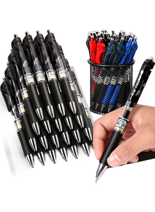 Mingma Maima 12 Black Retractable Gel Pens 0.5Mm Bullet Tip Water-Based Signature Pens For Office, Business, Students, Exams, Large Capacity Ink Refills, Office Supplies X35 - Image 1