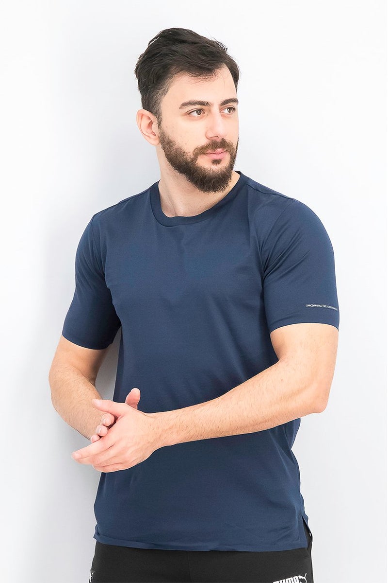 PUMA تي شيرت تدريب قصير الأكمام للرجال، رياضي، أزرق داكن - Image 1