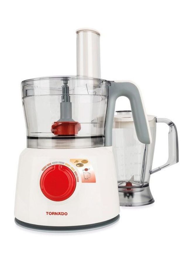 تورنيدو محضّر طعام كهربائي بقدرة 1000 وات 1000 W TFP-1000CC أبيض/أصفر/فضي - Image 2