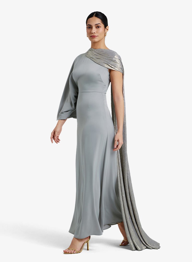 CHASE One-Shoulder Draped Kaftan - Image 4