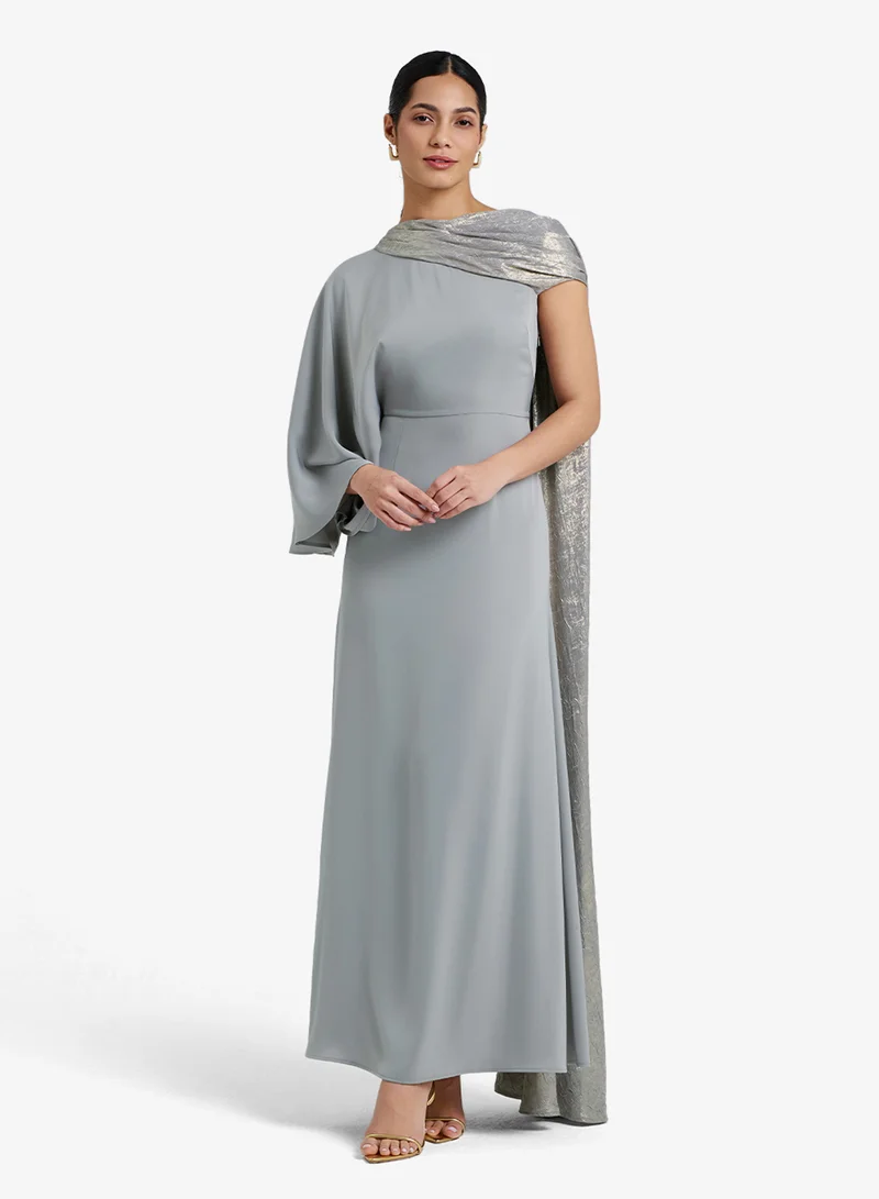 CHASE One-Shoulder Draped Kaftan