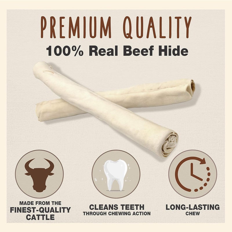 Cadet Premium Grade Beef Hide LongLasting Rawhide Rolls SingleIngredient Dog Chews for Large Breeds 10Inch 8 Count - Image 2