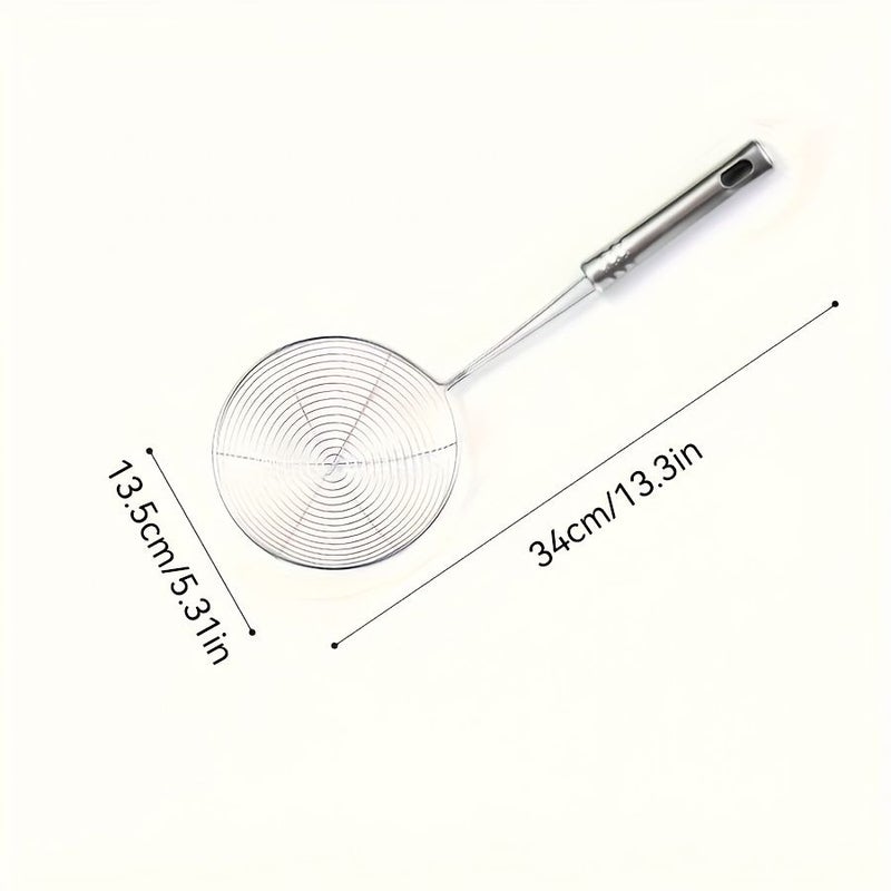 Stainless Steel Strainer Ladle With Ergonomic Handle Wire Skimmer Spoon For Cooking Frying Dumplings Noodles 1pc Kitchen Essentials Durable Kitchenware - Image 5
