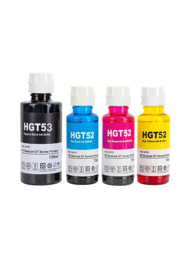 NexNova® GT53XL 135ml GT52 100ml for HP Printer DeskJet Smart GT Tank Black Cyan Magenta Yellow - Image 1
