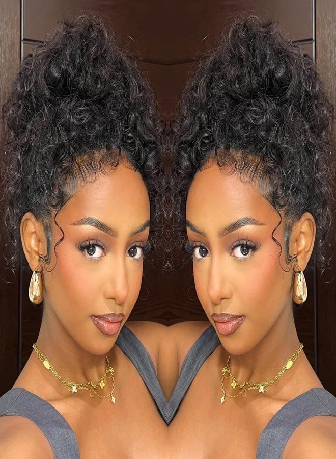 SNV Hidden Strap 360 Skinlike HD Lace Front Wigs Human Hair Water Wave Glueless Wigs Pre Plucked Pre Cut Bleached Tiny Knots 220 Density Full Lace Frontal Wig with Invisible Drawstring Sung Fit 20inch - Image 1