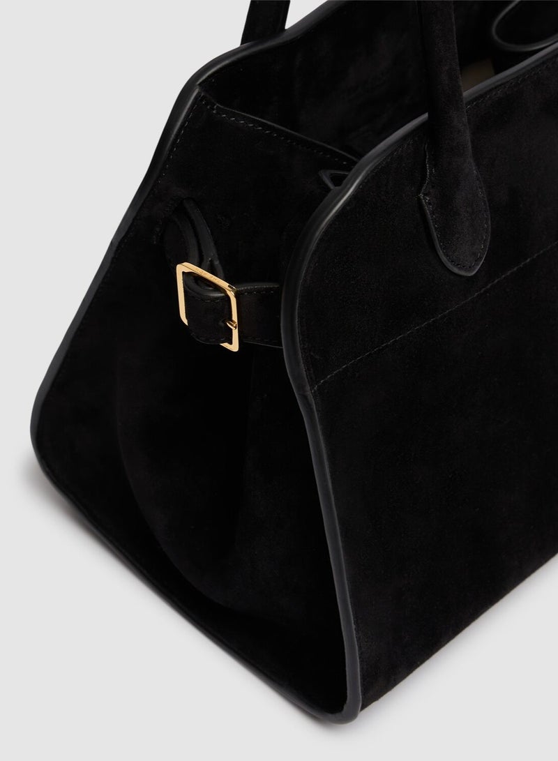 TR The Row Margaux 10 Top-Handle Bag in Suede Leather - Image 5