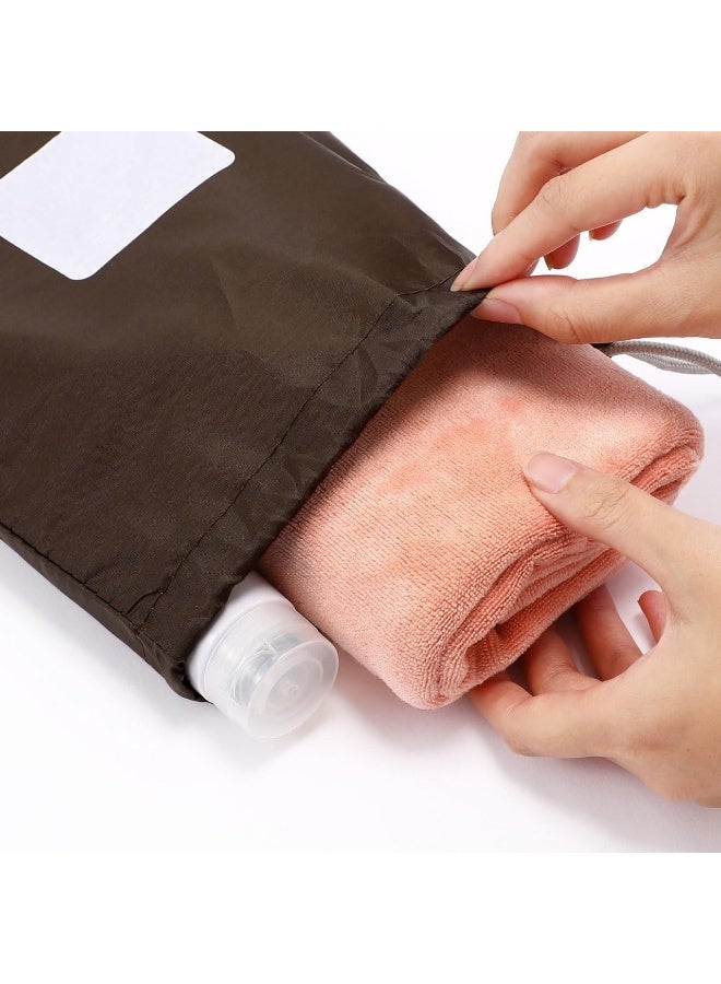 مجموعة حقائب سفر من النايلون مكونة من 4 قطع - حقائب برباط مقاومة للماء للإكسسوارات ومستحضرات التجميل والأغراض اليومية - منظم صغير ومتين ومتعدد الأغراض للمنزل والمكتب والسفر - حل تخزين عملي - Image 4