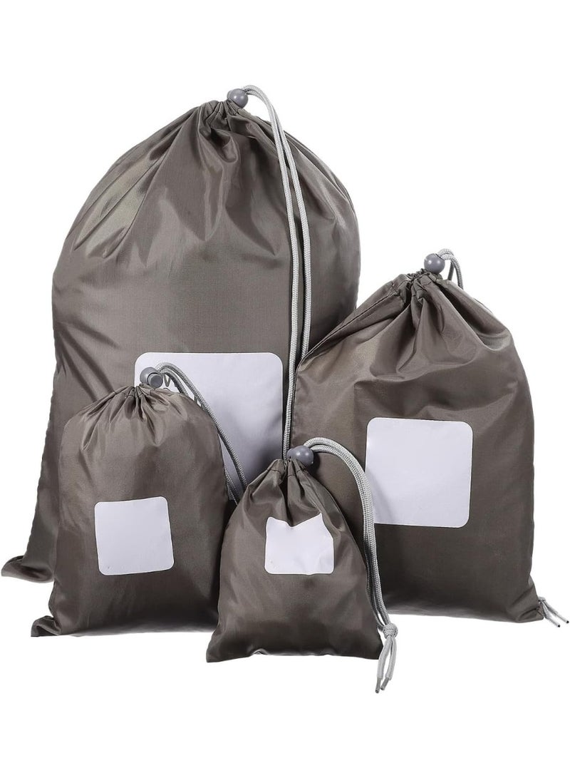 مجموعة حقائب سفر من النايلون مكونة من 4 قطع - حقائب برباط مقاومة للماء للإكسسوارات ومستحضرات التجميل والأغراض اليومية - منظم صغير ومتين ومتعدد الأغراض للمنزل والمكتب والسفر - حل تخزين عملي - Image 1