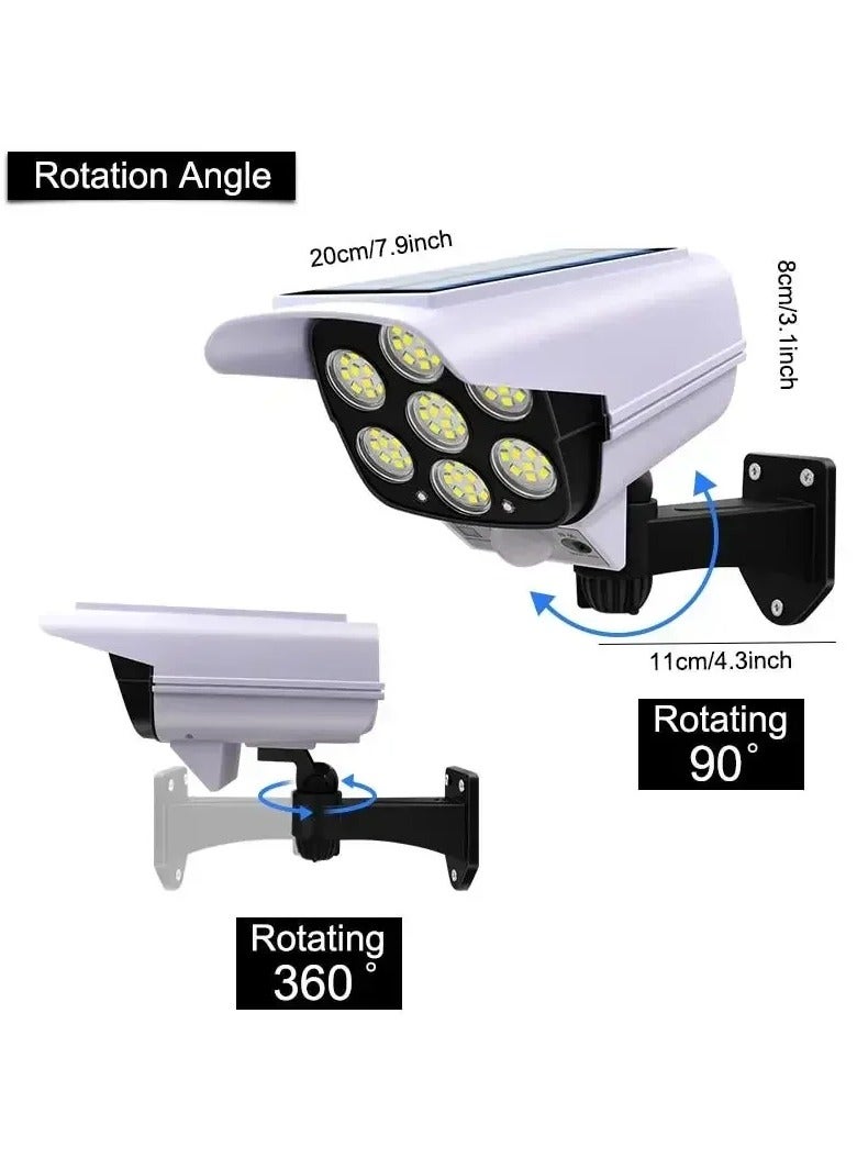 ارواق 77 LED أضواء شمسية خارجية مقاومة للماء مصباح شمسي خارجي مستشعر حركة مدمج بطارية ليثيوم 2400 مللي أمبير كاميرا أمان (بدون حامل) - Image 5