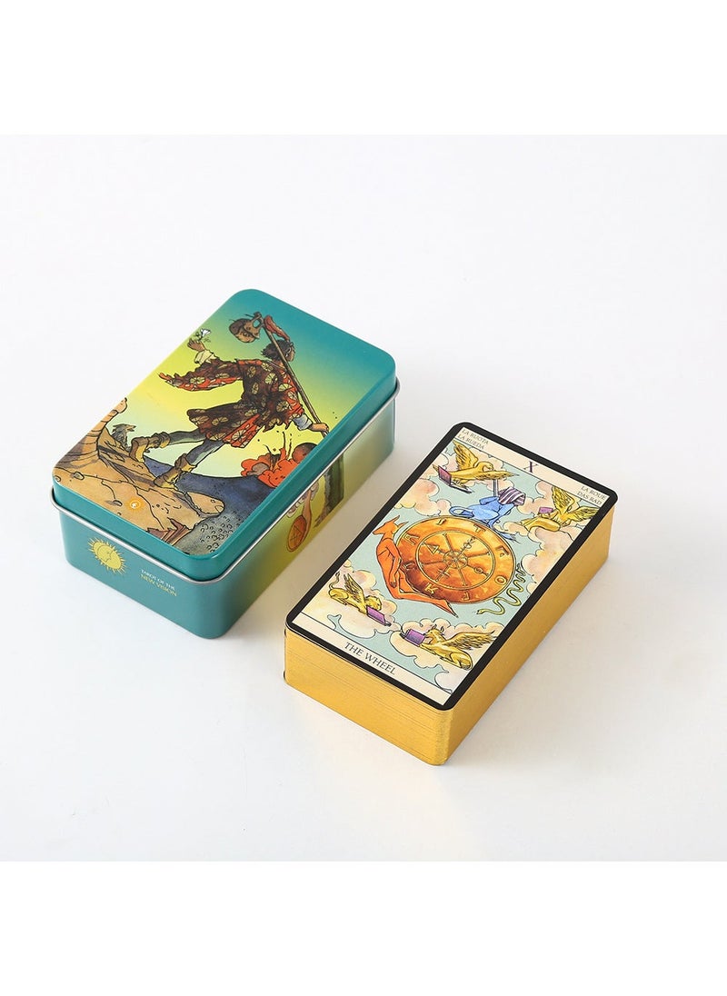 1 x 5 pcs Luxury Gilded Tarot Card Deck with Manual T35 Holographic Tarot (laser new viewpoint Tarot) 