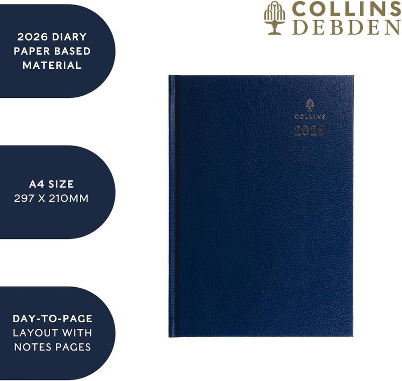 Collins - Desk - 2026 12 Month Calendar Year Planner, Day-To-Page Diary, A4 Hard Cover - Red (44.15-26) - Image 5