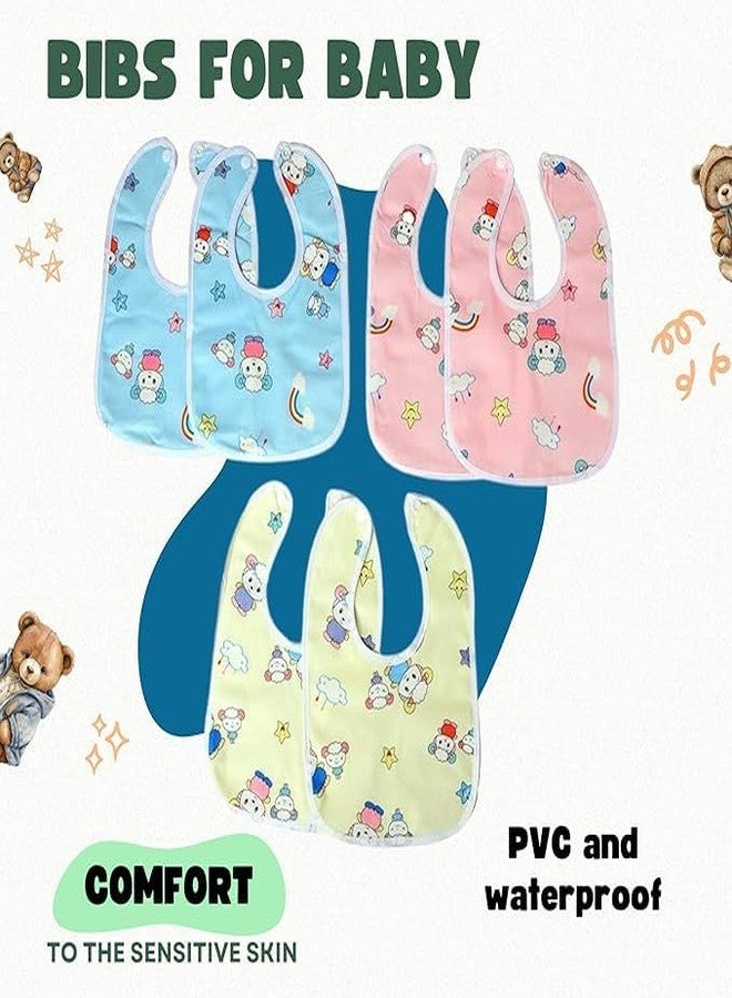 MW PRINTS Bibs for Baby Boy's & Girls Age (0-12 months) Button Printed and Stylish Set of 9 | PVC Waterproof Infant Apron Ultra Soft Skin Friendly Baby Bibs - Image 2
