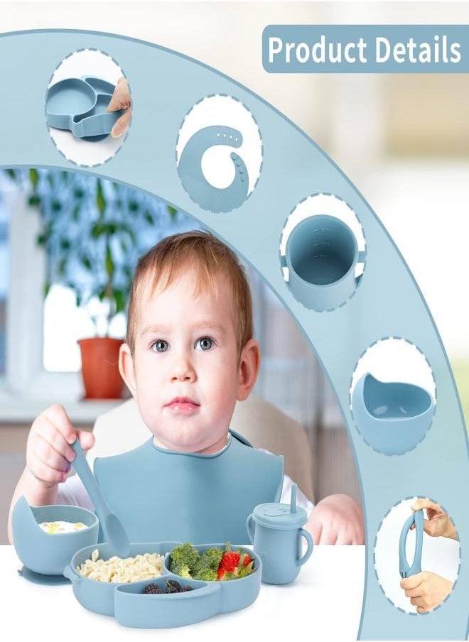 Silicone Baby Feeding Set, 8 Pcs Baby Led Weaning Supplies with Rabbit Suction Plates, Toddler Bowls Forks and Spoons Bib Cup - pzsku/Z1B6506AFB9F18BC1FF81Z/45/_/1725347786/7e7b9eaf-4df7-404d-b05e-bd830613069e