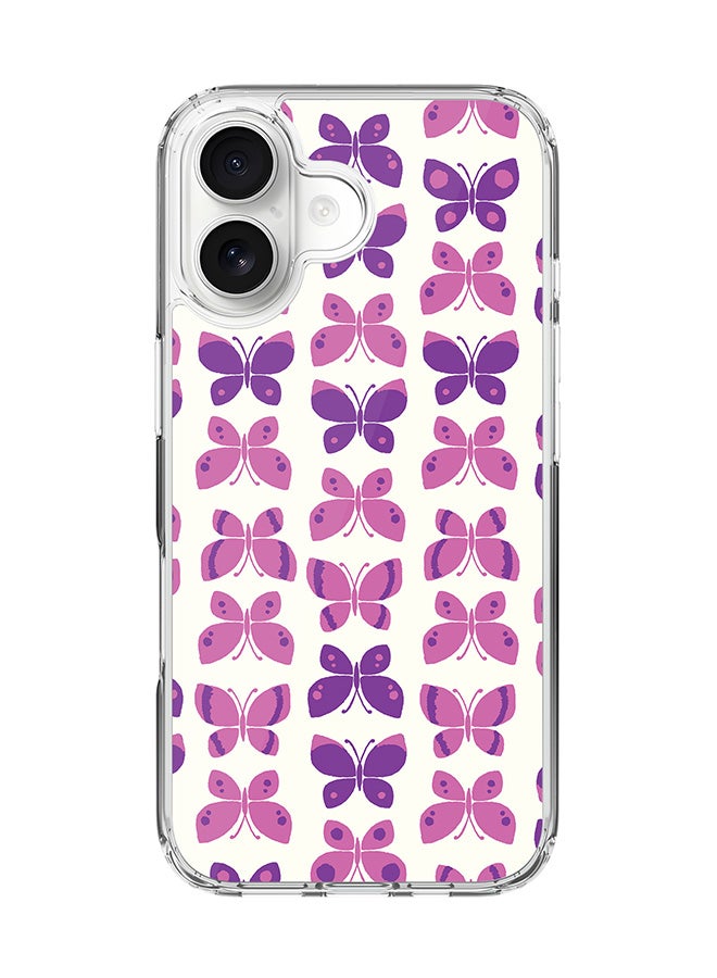 Stylizedd Classic Clear MagSafe Case for iPhone 17 , Hybrid Soft Case Flexible Edges Anti Drop TPU PC Gel Thin Transparent Cover [ Designed for iPhone 17 ] - Sweet Butterfly Full Print