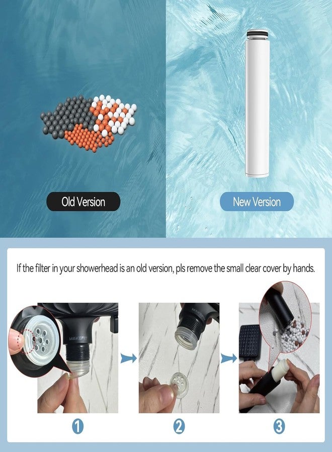 MakeFit فلتر رأس الدش MakeFit لرأس الدش المحمول، عبوة من قطعتين من فلاتر تنقية المياه البديلة للمياه العسيرة - إزالة الكلور والمواد الضارة لحماية بشرتك وشعرك - للطراز S6526/S7727 - Image 4