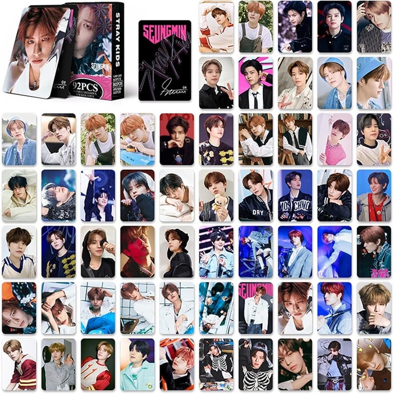 Stray Kids Photocards 60 PCS SKZ Rock Star Album Photo Cards with 32 PCS Stickers KPOP Gift Lomo Cards Merch for SKZ Boys and Girls (SEUNGMIN) - Image 3