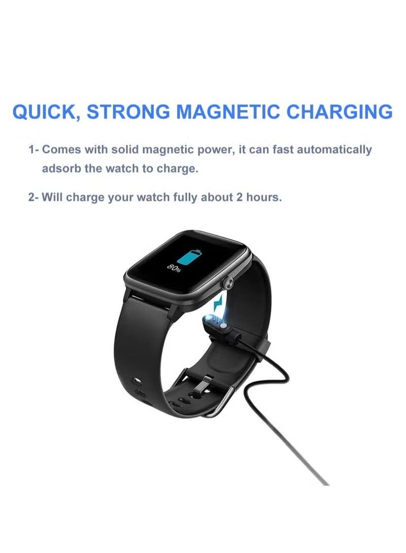 شاحن ساعة ذكية 3.3FT مغناطيسي، كابل شحن USB لـ YAMAY VeryFitPro SW023 ID205L SW021 ID205U ID205S SW025 Uwatch 3 3S 2 2S