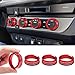JKCOVER Interior Decorated Button Knob Covers Compatible with Toyota Tacoma 2023 2022 2021 2020 2019 2018 2017 2016 4WD Temp Air Conditioner AC Switch Audio CD Aluminum Alloy Knob Ring Red4pcs - Image 2