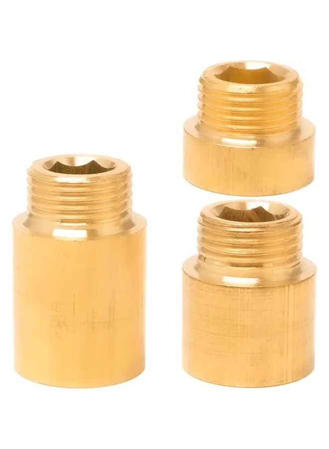 3pcs Brass Faucet Adapter Extension Set 1 2 Inch Diameter Shower Head Connector - Image 2