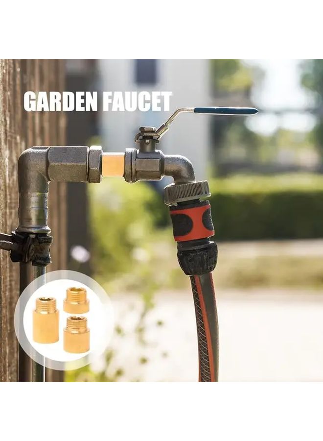 3pcs Brass Faucet Adapter Extension Set 1 2 Inch Diameter Shower Head Connector - Image 5