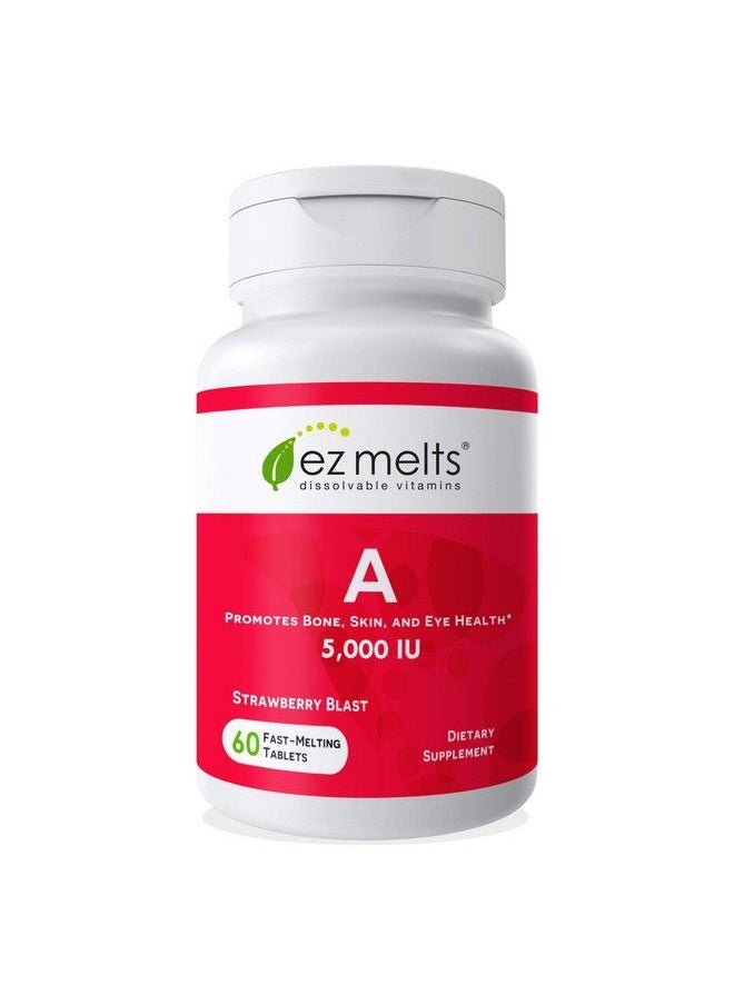 EZ Melts - Vitamin A 5000 Iu As Retinol Supplements Dissolvable Vitamin A Supplement To Support Immune Skin & Eye Health Vegan Vitamin A Supplements Retinol Vitamin A Tablets With Zero Sugar - Image 1