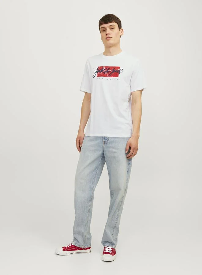 JACK & JONES Logo Graphic Print Crew Neck T-Shirt