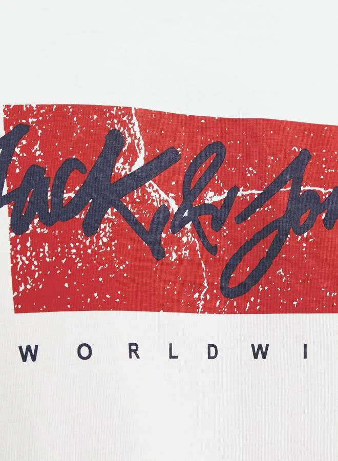 JACK & JONES Logo Graphic Print Crew Neck T-Shirt