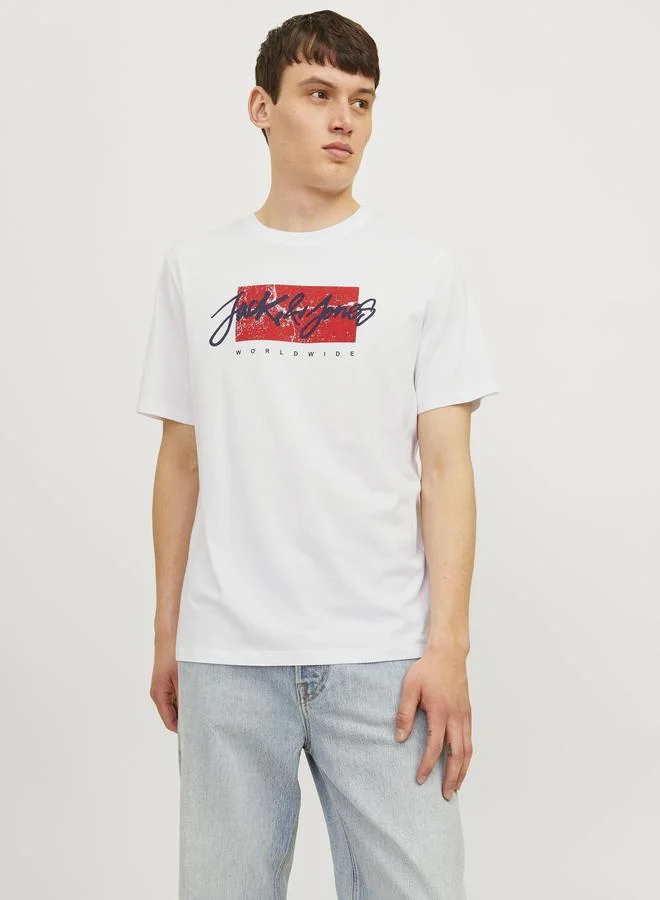 JACK & JONES Logo Graphic Print Crew Neck T-Shirt