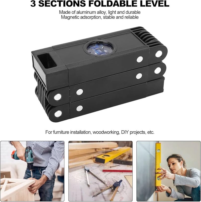 Black Foldable Level Aluminum Alloy Multi Angle Flexible Measuring Tool for Cabinet Installation - Image 4
