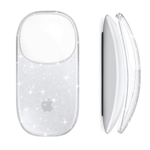 B BELK Cover Compatible with Apple Magic Mouse 1&2, Ultra Thin Transparent Plastic Hard Case for Magic Mouse, 3-Layer Drop-Resistant and Dust Proof Protective Skin with Glitter Pattern Design - Image 1