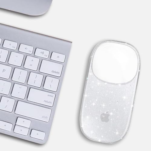 B BELK Cover Compatible with Apple Magic Mouse 1&2, Ultra Thin Transparent Plastic Hard Case for Magic Mouse, 3-Layer Drop-Resistant and Dust Proof Protective Skin with Glitter Pattern Design - Image 5