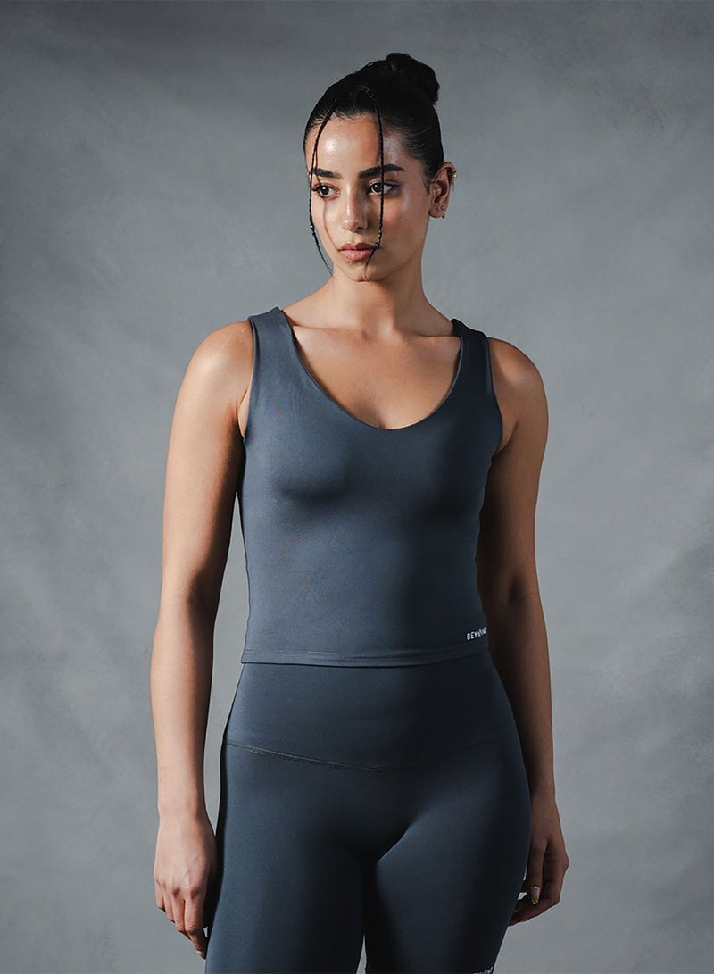 Beyond Sportswear Women's Grey Sleeveless Top - Image 1