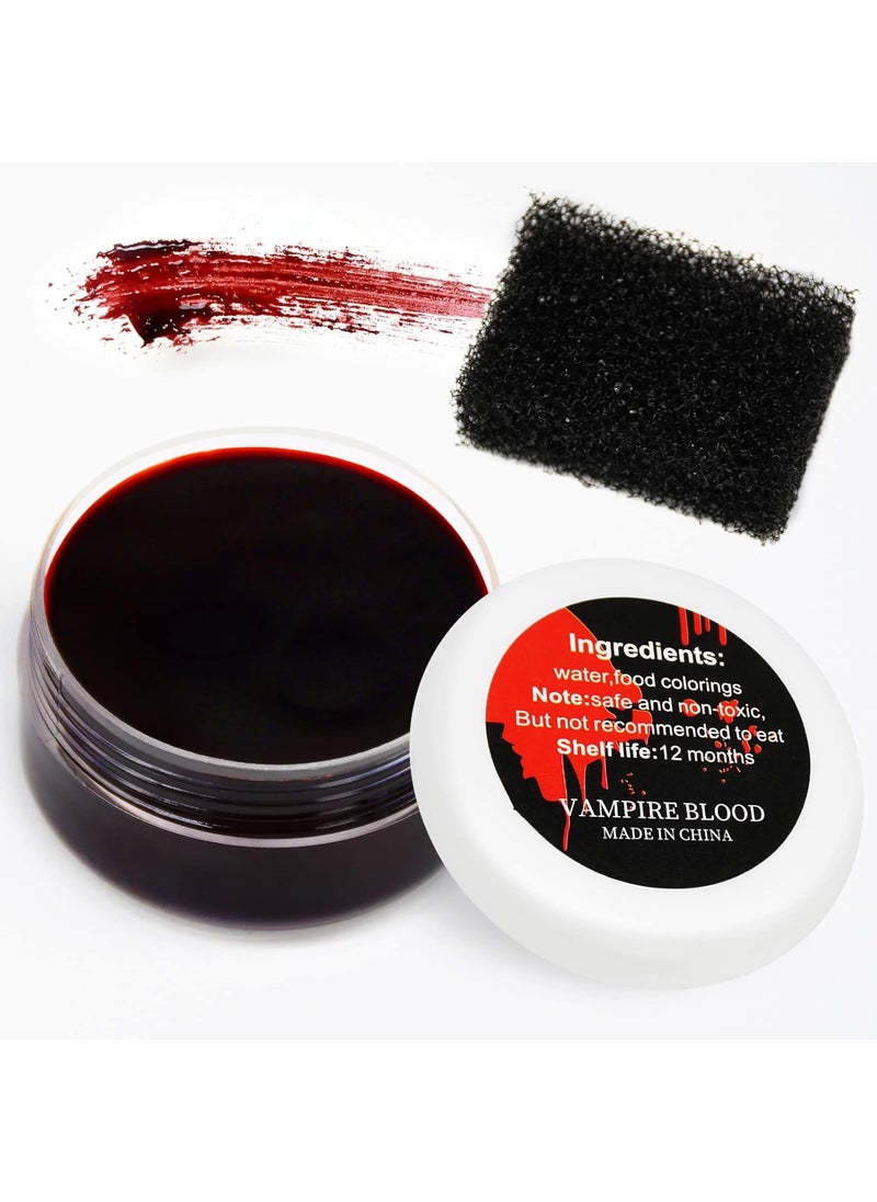 Kreyfer 1 oz Halloween Coagulated Blood, 30g Fake Blood Gel for SFX Wound, Cuts, Clown, Vampire Film Cosplay Makeup 