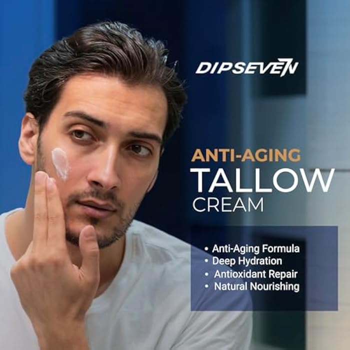 DIPSEVEN Wrinkle Defense Beef Tallow for Face: Anti-Aging Cream For Men with Beef Tallow, Retinol & Peptides - Day & Night - Facial Skin Care - Anti Wrinkle Organic Face Cream Moisturizer - Image 2