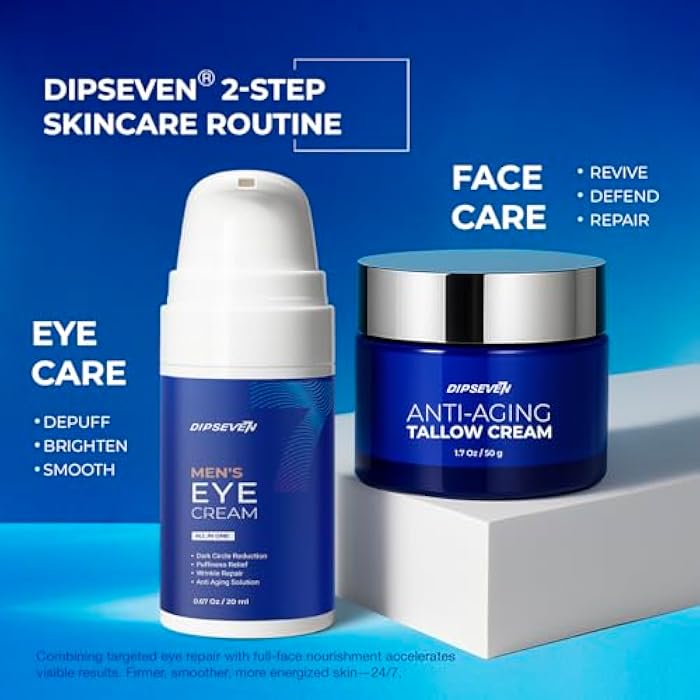 DIPSEVEN Wrinkle Defense Beef Tallow for Face: Anti-Aging Cream For Men with Beef Tallow, Retinol & Peptides - Day & Night - Facial Skin Care - Anti Wrinkle Organic Face Cream Moisturizer - Image 5