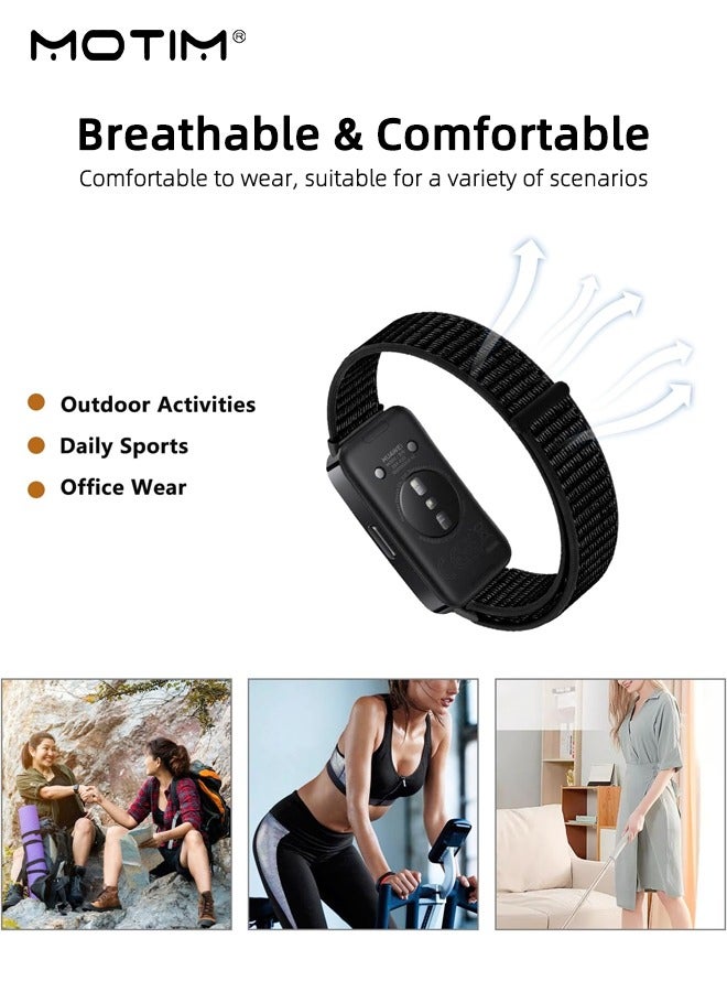 Motim 2 Pcs Nylon Replacement Strap Suitable for Huawei Band 8/9/10, Smartwatch Wrist Watchband - Image 3