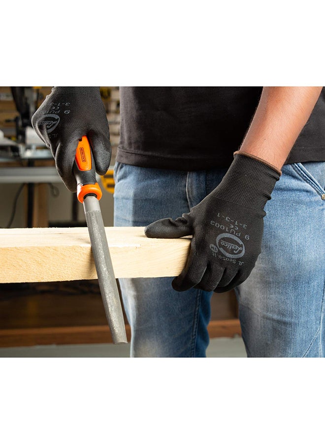 BLACK+DECKER 200Mm 2Nd Cut Bimaterial Steel Half Round File, Orange/Black - Bdht22146, 2 Years Warranty Orange/Black 200mm - Image 5