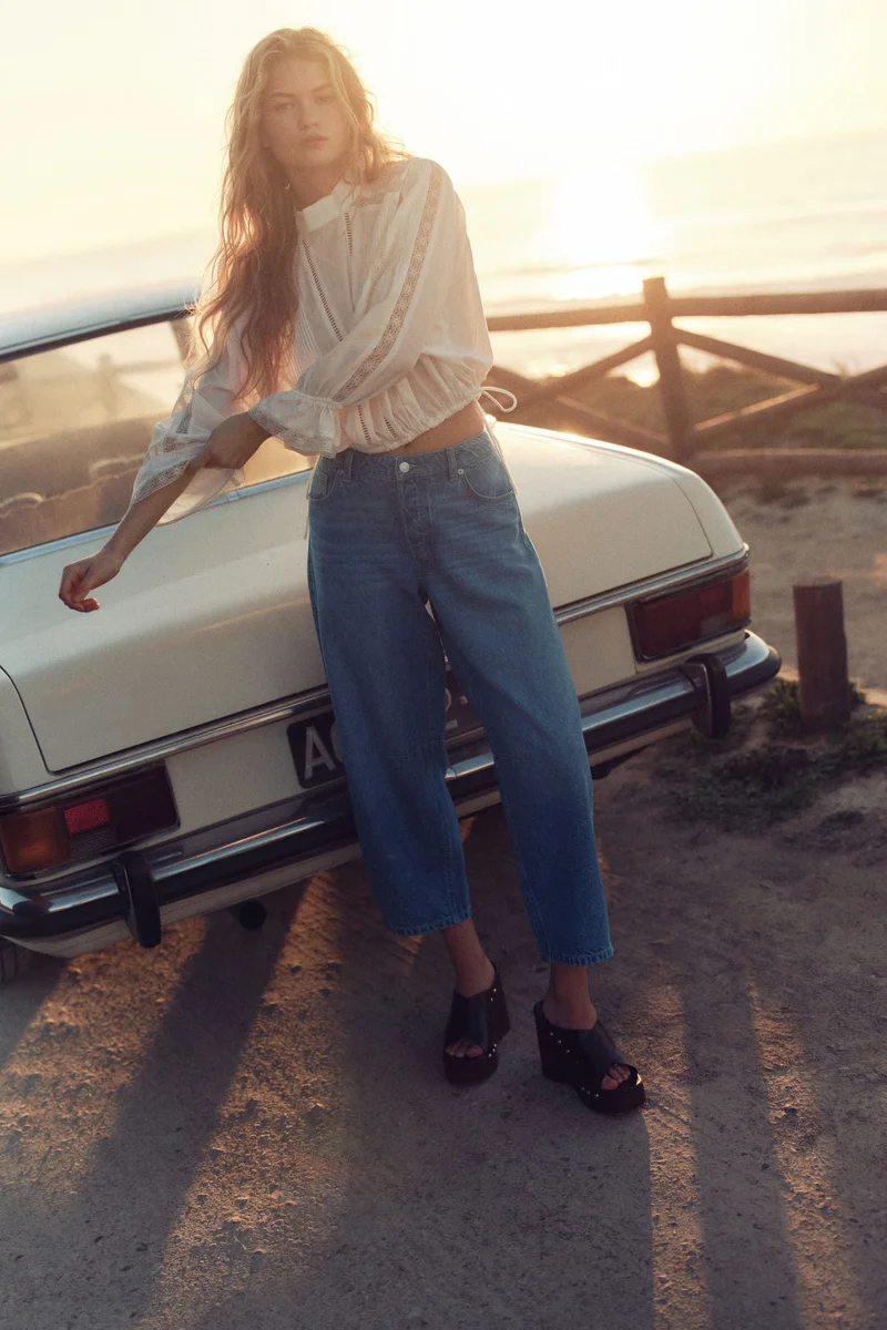 اتش اند ام جينز قصير بقصّة باريل