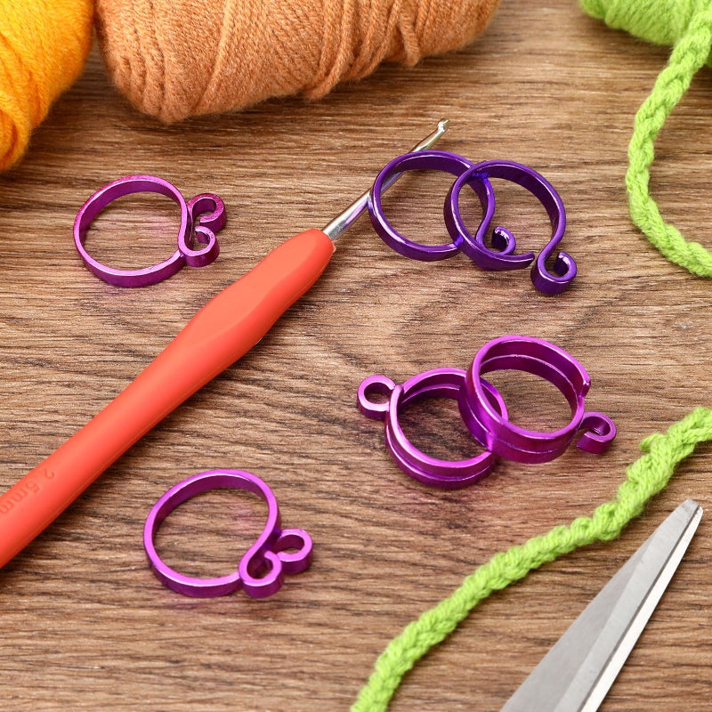 DTOFOOT Handmade Crochet Tension for Finger,Loop for Knitting,Metal Open Yarn Guide Crochet Supplies Adjustable Braided Faster Knitting Thimbles Holders Accessories for Mother Grandma Gifts with Box - Image 4