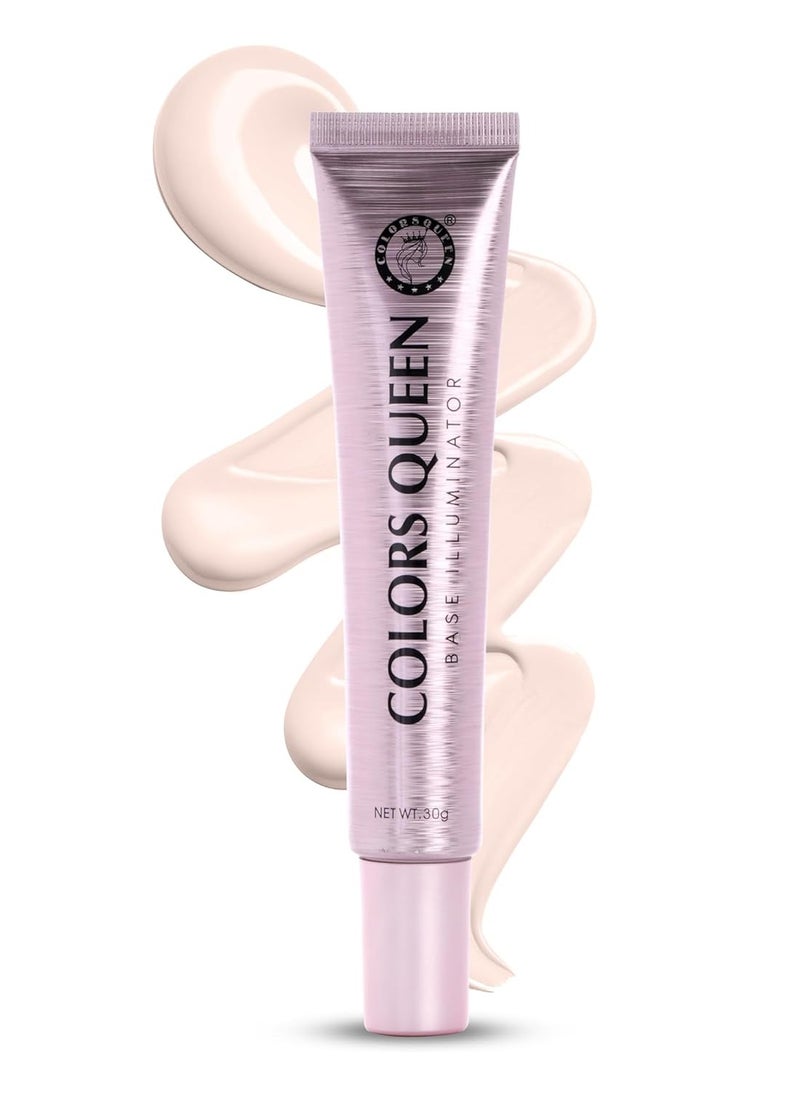 COLORS QUEEN Base Illuminator Highlighter Golden Pink 30g Long Lasting Lightweight Luminous Finish Liquid Highlighter Face Makeup Shea Butter Niacinamide  - Image 1