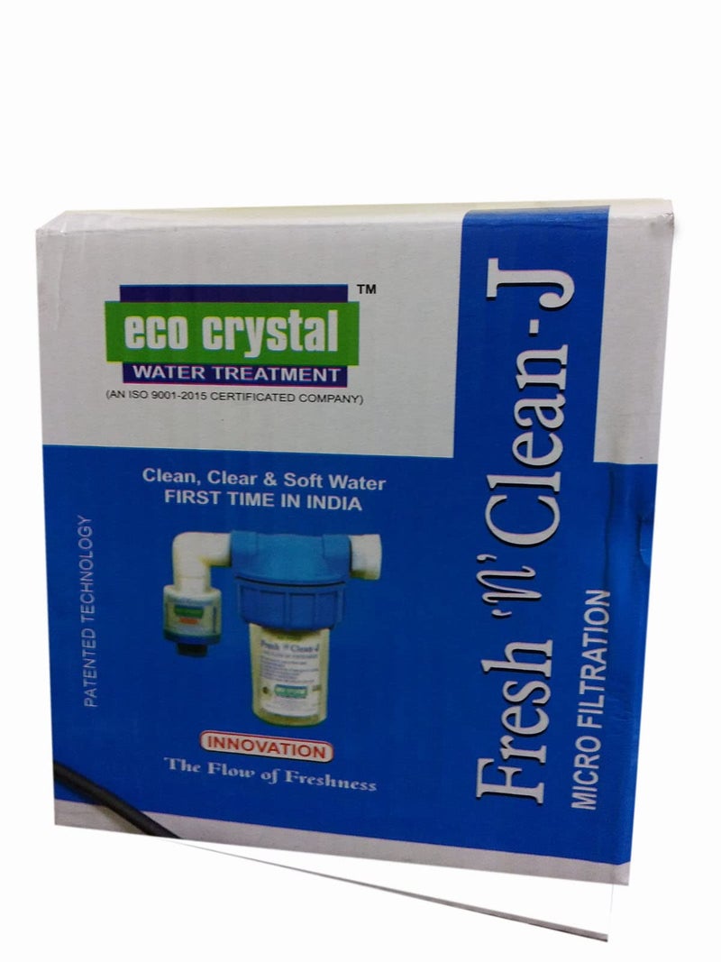 Eco crystal Original Fresh N Clean J Filter Cartridge Water Softener For Washing Machine With Extra 2 Pcs Spun Inside Pack,Blue -Mkt By Blims - Image 1
