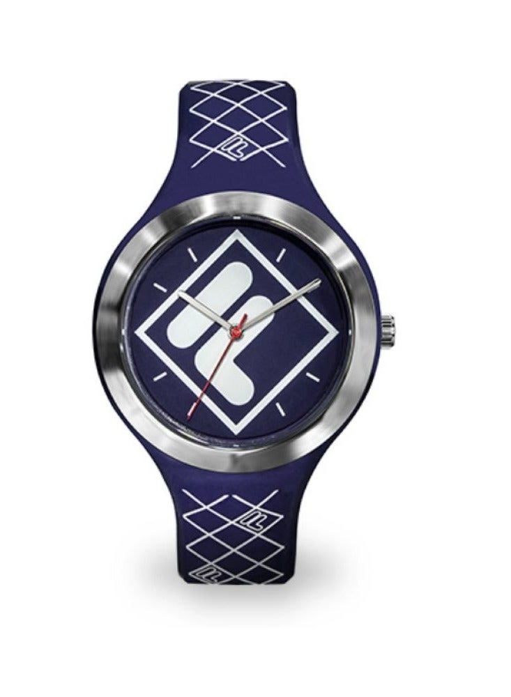 Fila Style My Court Unisex Watch PC Case Blue Silicone Strap, 38-342-002, size 42mm - Image 1