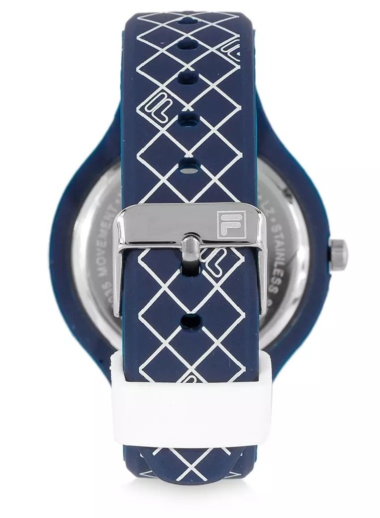 Fila Style My Court Unisex Watch PC Case Blue Silicone Strap, 38-342-002, size 42mm - Image 3