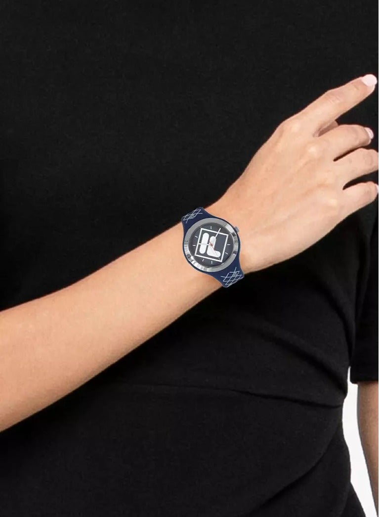 Fila Style My Court Unisex Watch PC Case Blue Silicone Strap, 38-342-002, size 42mm - Image 4