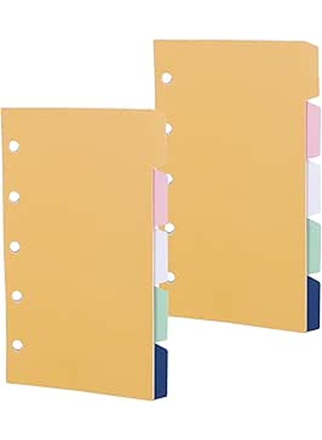 5 Hole A8 Pastel Index Dividers 2 Sets Loose Leaf Tabs for Notebook Classification - Image 1