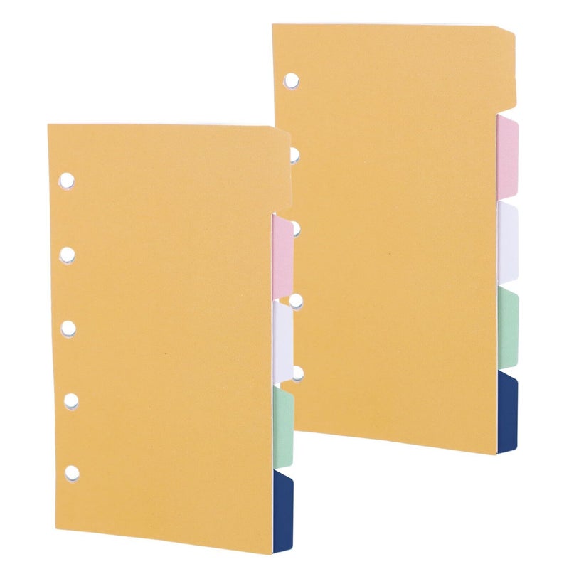 5 Hole A8 Pastel Index Dividers 2 Sets Loose Leaf Tabs for Notebook Classification - Image 2
