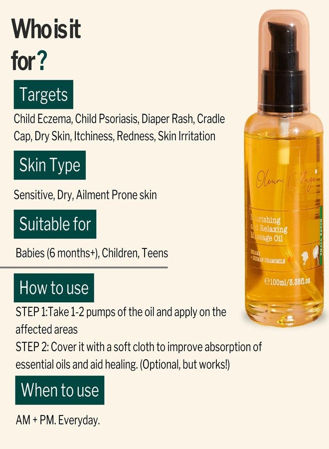 Oleum Cottage Rashes & Eczema Oil for Kids (100ml) | Diaper Rash Massage Oil for Babies | Relief from Cradle Cap, Itchiness, Inflammation, Redness & Skin Irritation | Non-Greasy | 100% Safe & Natural - Image 4