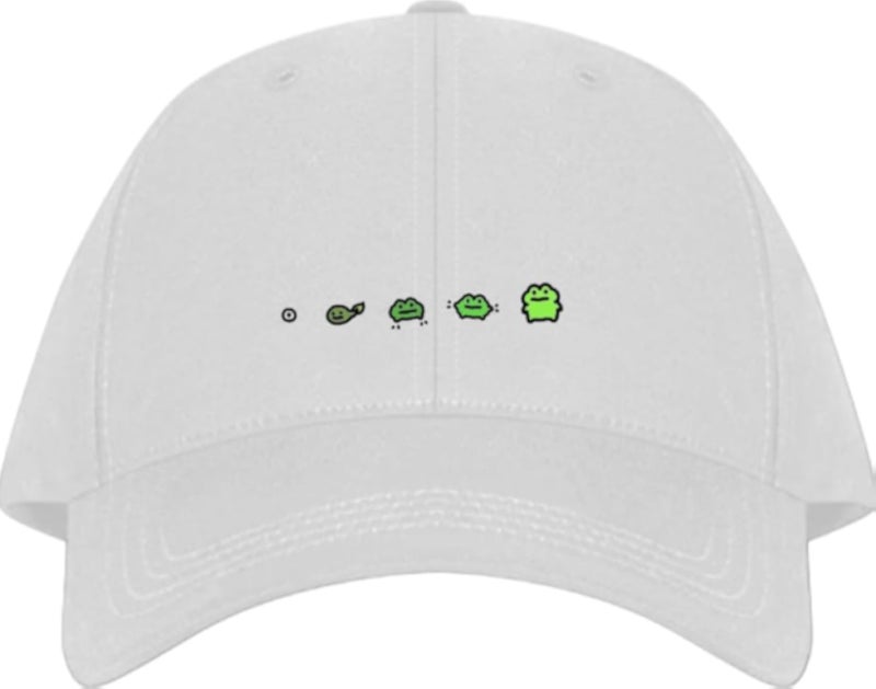 Frog Plain unisex baseball cap White 32